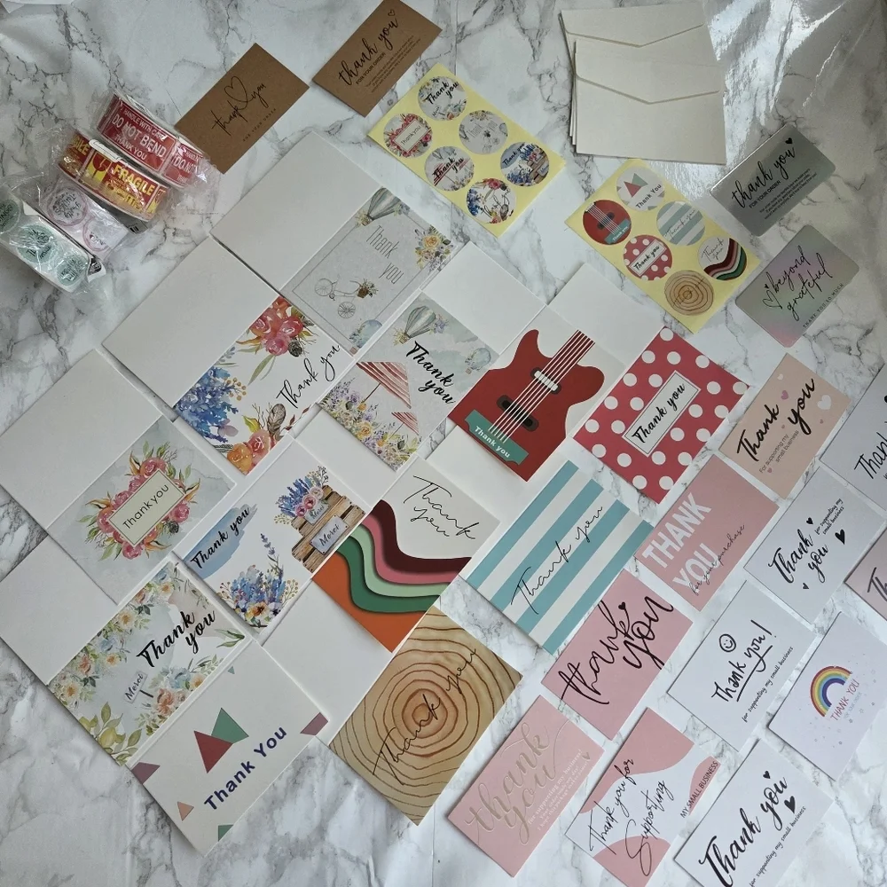 1800 Pc Bundle Thank you Cards and Stickers